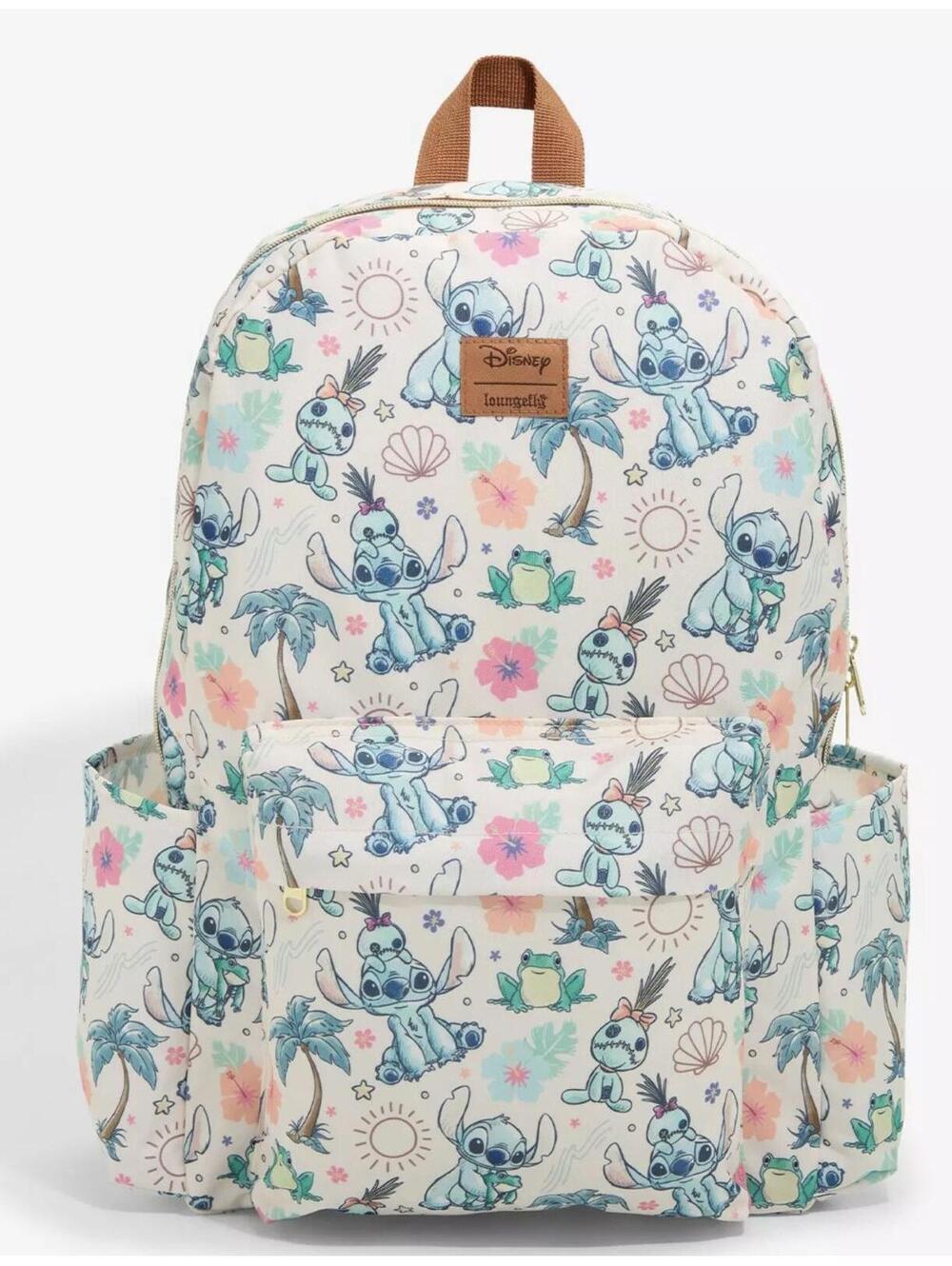 Loungefly Disney Lilo & Stitch Scrump Tropical Print Large Canvas Backpack New!